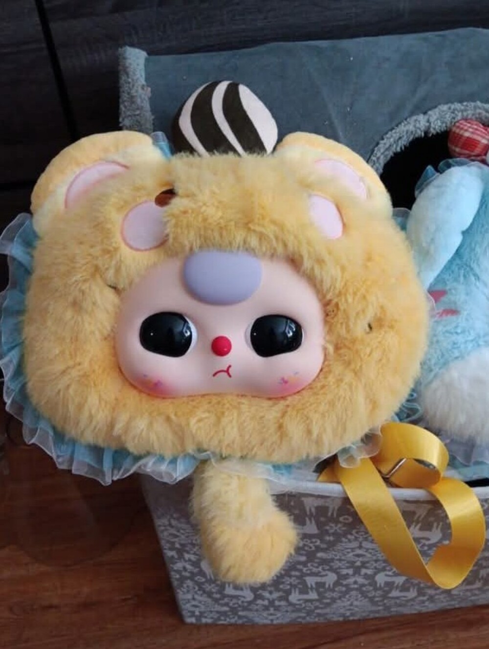 Plush Yellow Bear Face Adult And Kids Large Backpack